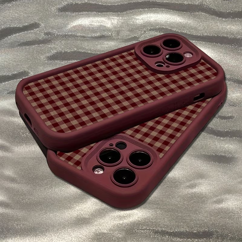 Wine & Beer Guayaquil - Wine Red Vintage Red-Brown Plaid TPU