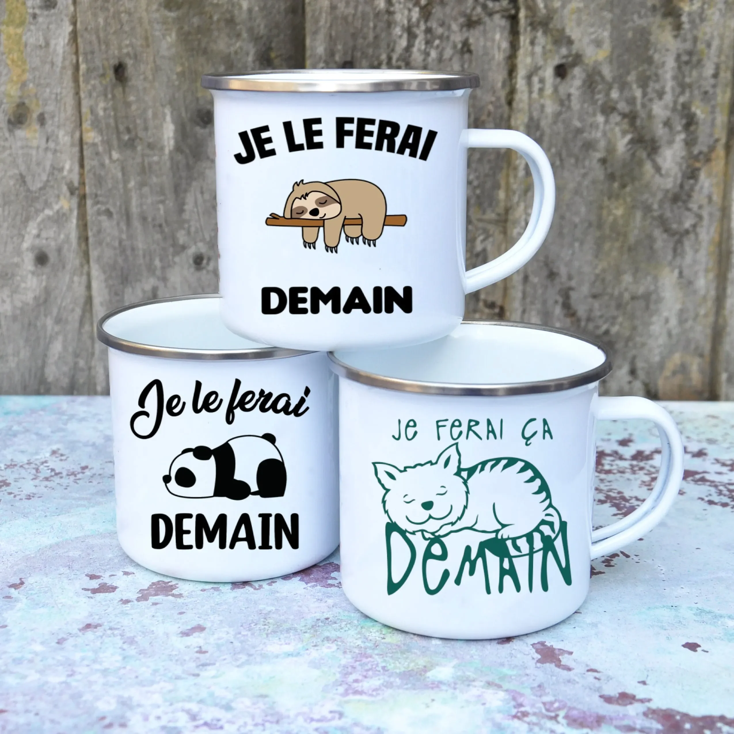 Cute Enamel Coffee Mug French  - Wine Beer Best review and price