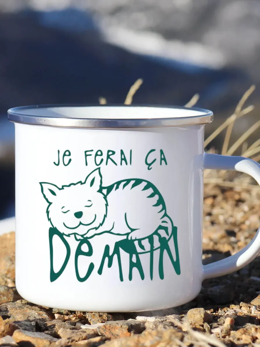 Cute Enamel Coffee Mug French  - Wine Beer Best review and price