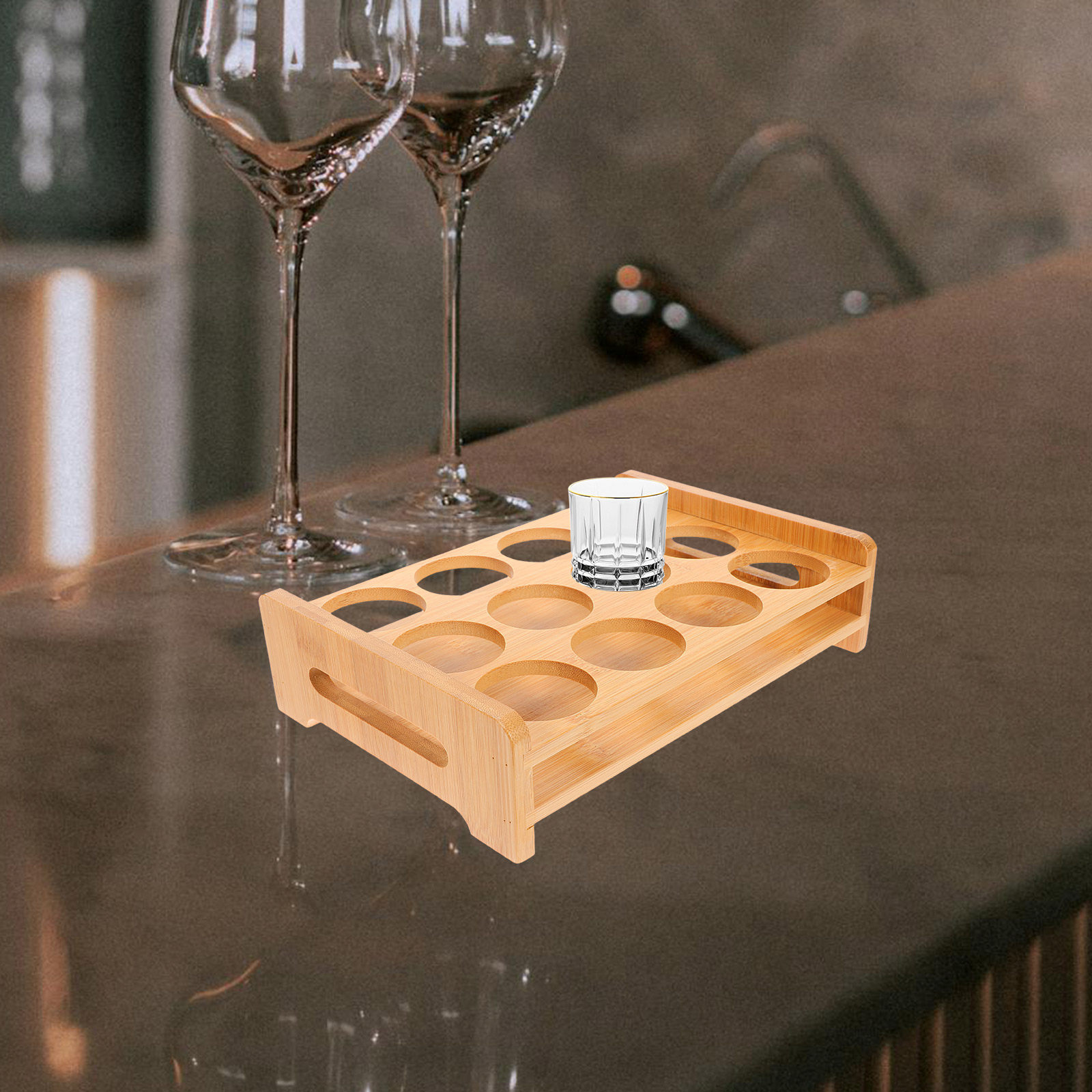 Bamboo Shot Glasses Holder Dis - Wine In Beer Glass review and price